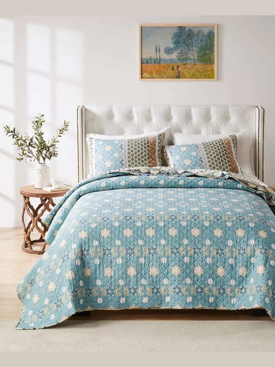 Комплект постельного белья Thalia из 3 предметов, размер King Greenland Home Fashions — изображение 2 из 5, синий