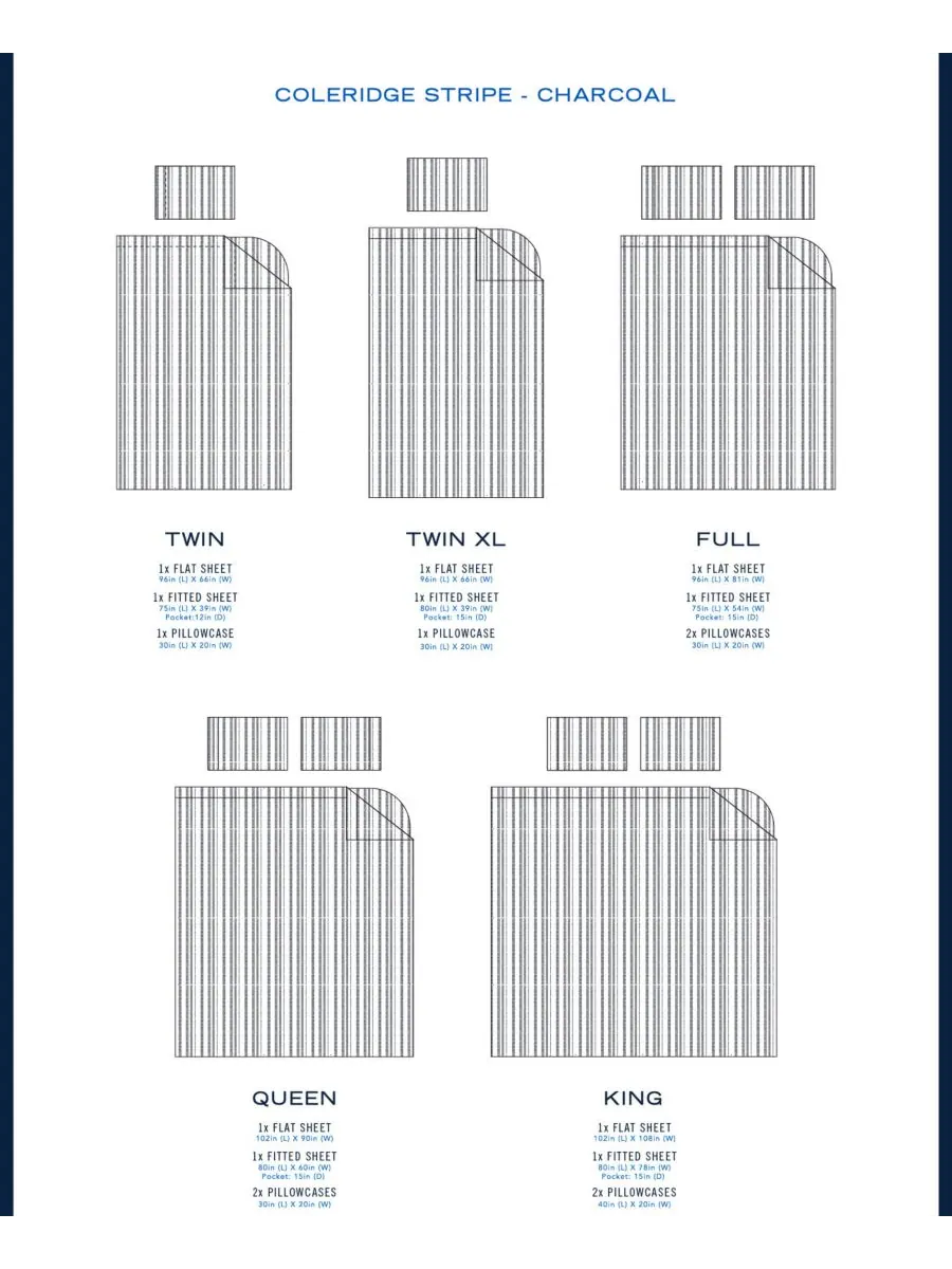 Комплект постельного белья coleridge stripe из хлопкового перкаля, 4 предмета, размер full. Nautica — изображение 3 из 6