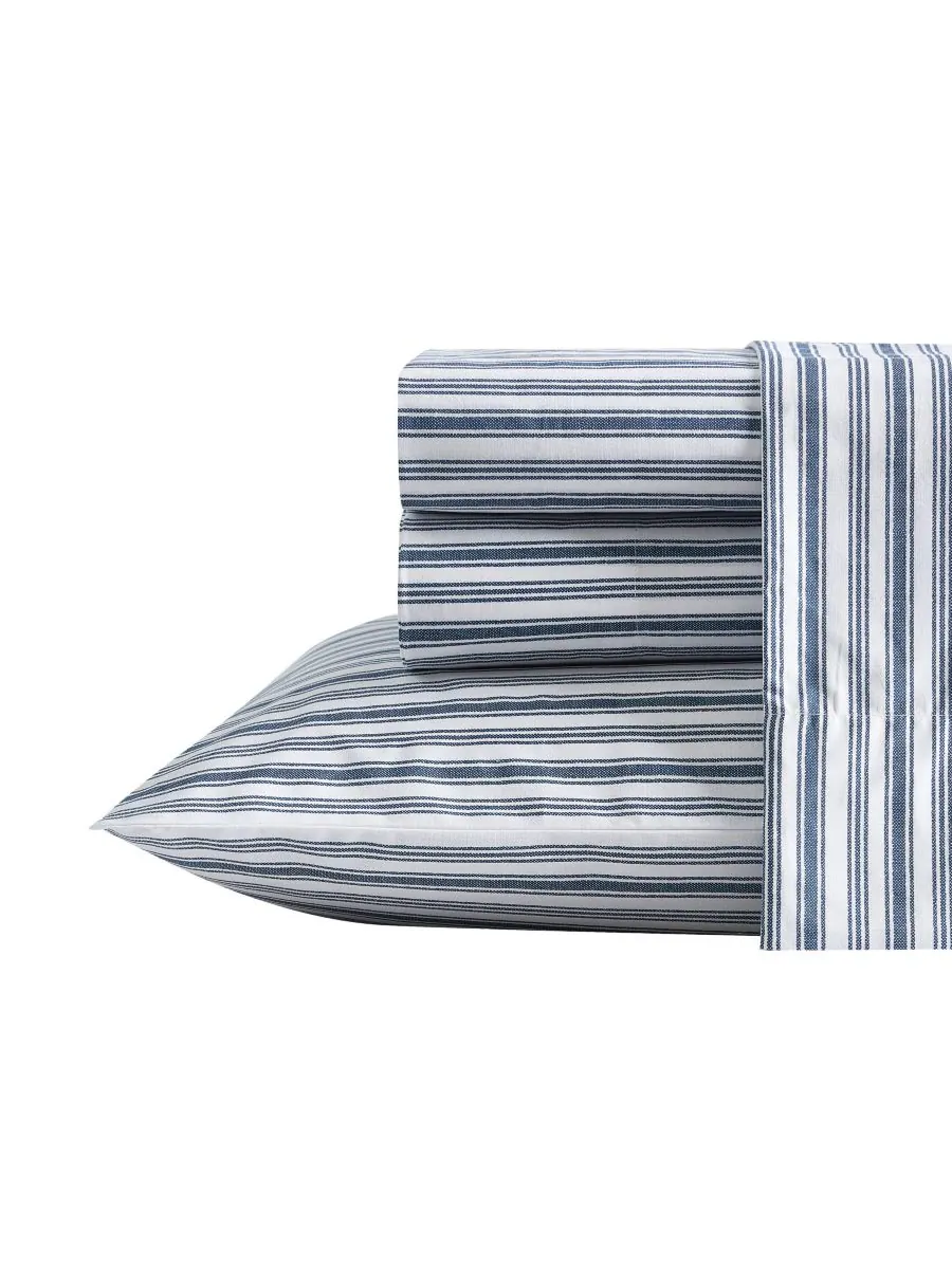 Комплект постельного белья coleridge stripe из хлопкового перкаля, 4 предмета, размер full. Nautica
