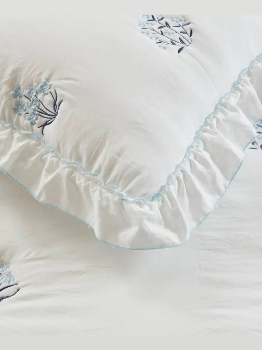 Комплект постельного белья Aglaia Floral Down Alternative, 2 предмета, размер Twin/Twin XL — изображение 7 из 10, синий