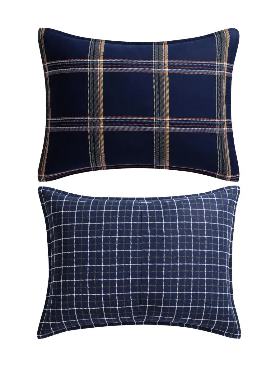 Комплект постельного белья Beacon Plaid из 3 предметов, хлопковый, размер King Tommy Hilfiger — изображение 3 из 8, желтый