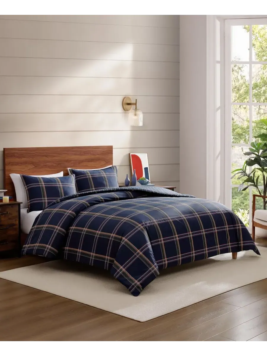 Комплект постельного белья Beacon Plaid из 3 предметов, хлопковый, размер King Tommy Hilfiger — изображение 7 из 8, желтый