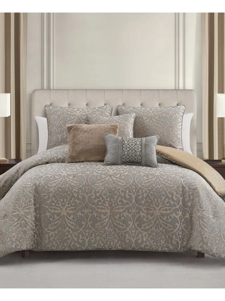 Комплект постельного белья Carrick из 3 предметов, размер Queen Waterford — серый