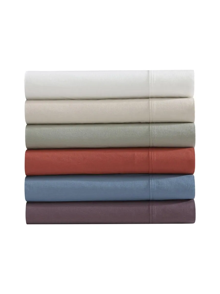 Комплект постельного белья из 4 предметов, однотонный, из хлопкового перкаля с начесом, плотность — изображение 2 из 8