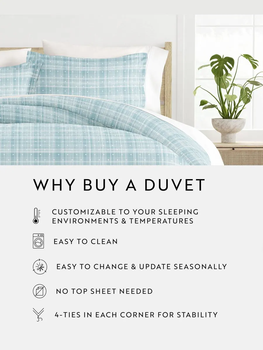 Комплект постельного белья Elegant Designs с узором, размер Full/Queen Ienjoy Home — изображение 3 из 10, голубой