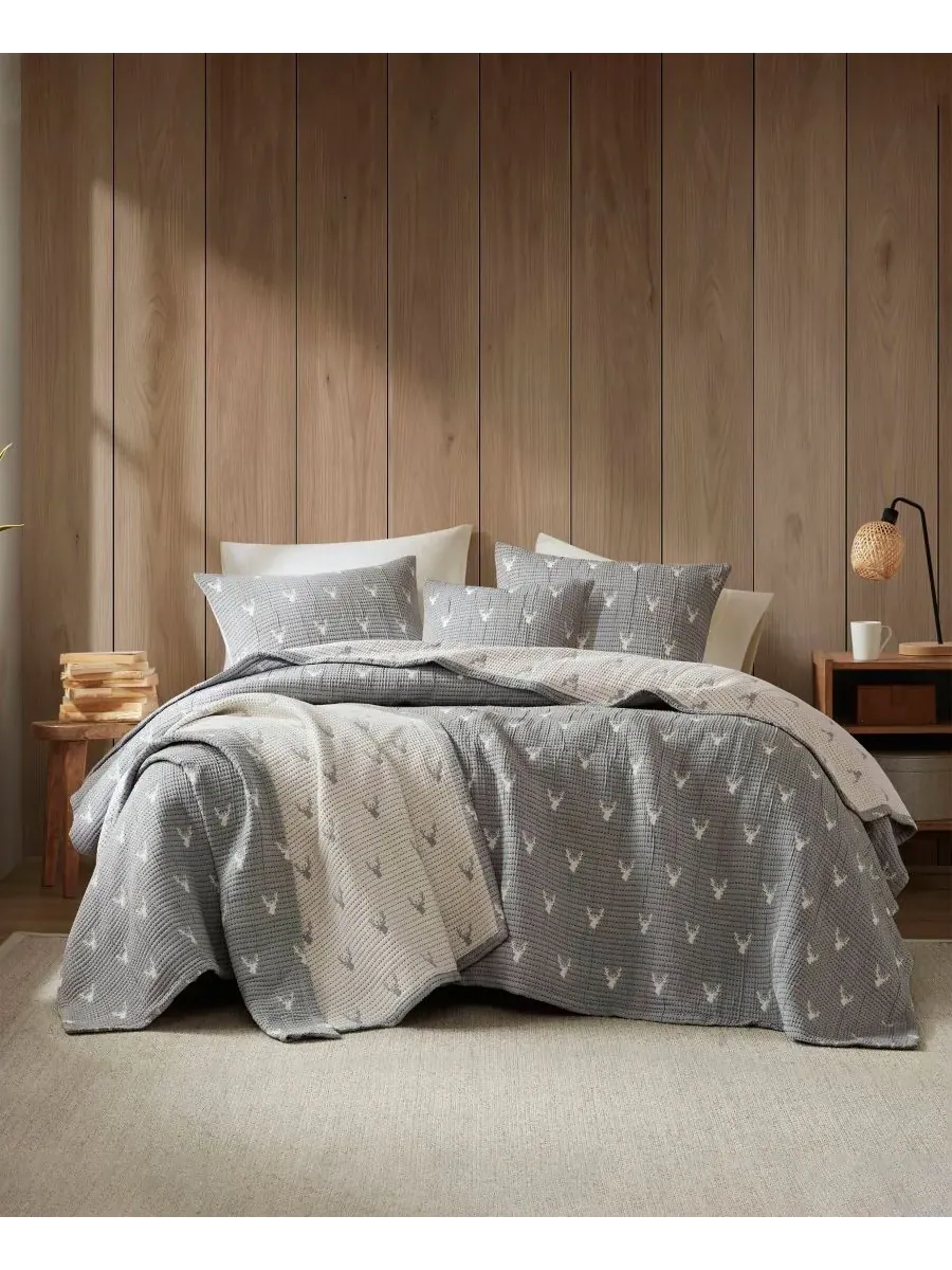 Комплект из 3 предметов Keystone Matelasse (покрывало), размер Full/Queen Woolrich — изображение 7 из 10, серый