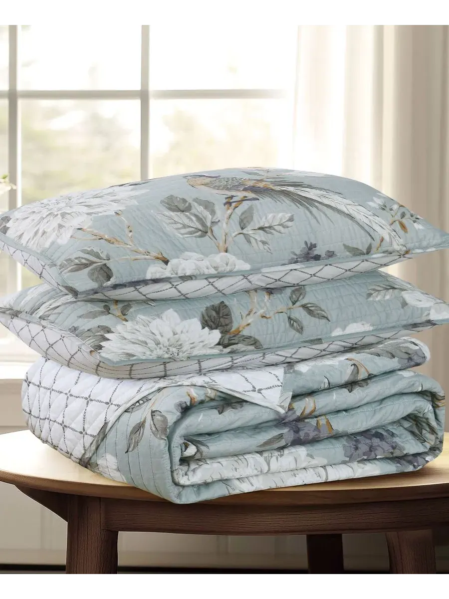Двусторонний комплект стеганого покрывала Belvedere Reversible 2-Piece Quilt Set, Twin/Twin XL — изображение 5 из 5, синий