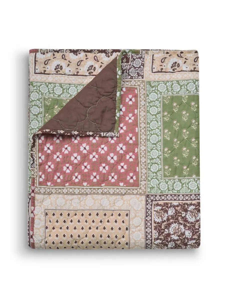 Плед Priya, двусторонний, из смесовой хлопковой ткани, 127 x 152 см Greenland Home Fashions