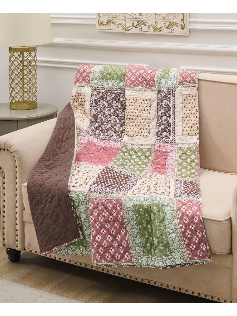 Плед Priya, двусторонний, из смесовой хлопковой ткани, 127 x 152 см Greenland Home Fashions — изображение 2 из 7, мульти
