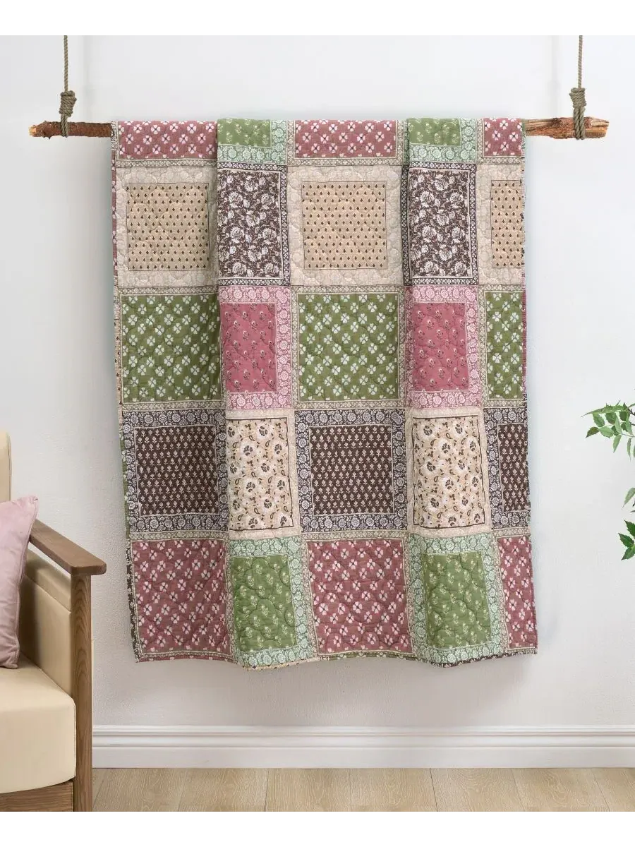Плед Priya, двусторонний, из смесовой хлопковой ткани, 127 x 152 см Greenland Home Fashions — изображение 3 из 7, мульти