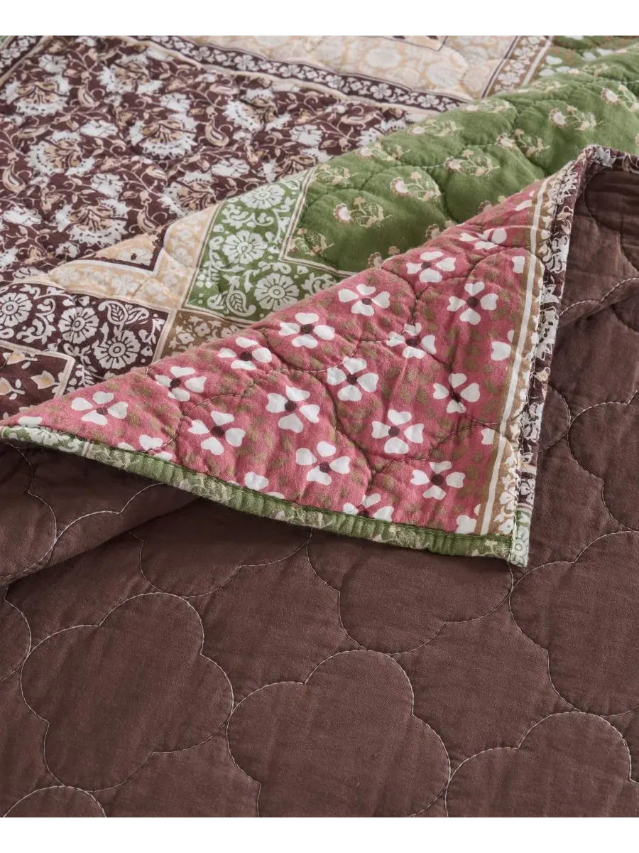 Плед Priya, двусторонний, из смесовой хлопковой ткани, 127 x 152 см Greenland Home Fashions — изображение 4 из 7, мульти