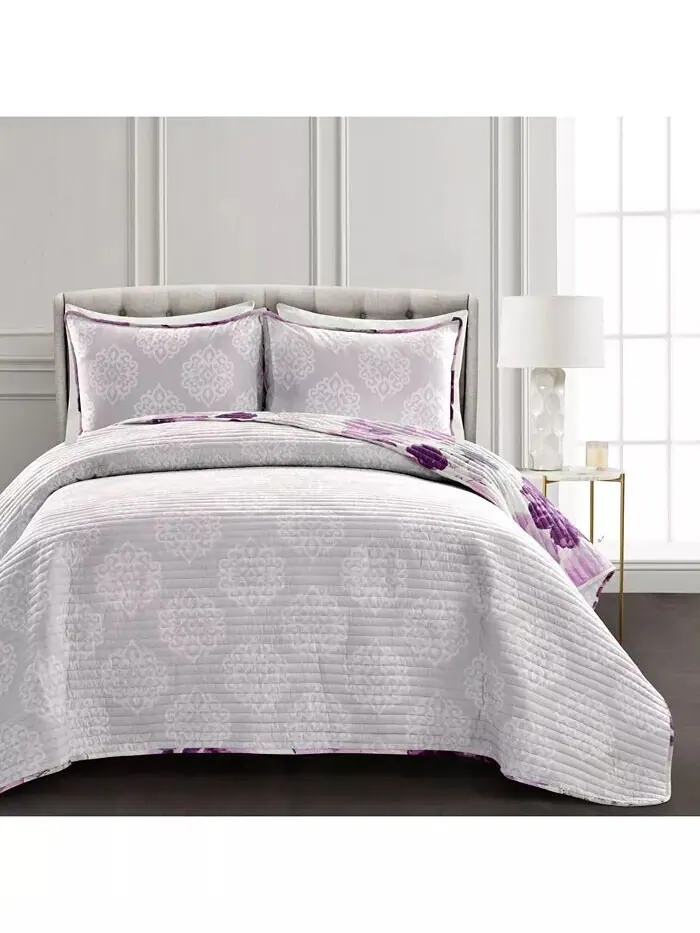 Комплект одеял Leah Lush Décor — изображение 7 из 8, серый фиолетовый