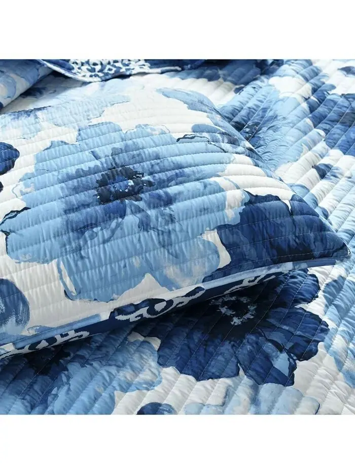 Комплект одеял Leah Lush Décor — изображение 5 из 10, темно-синий белый