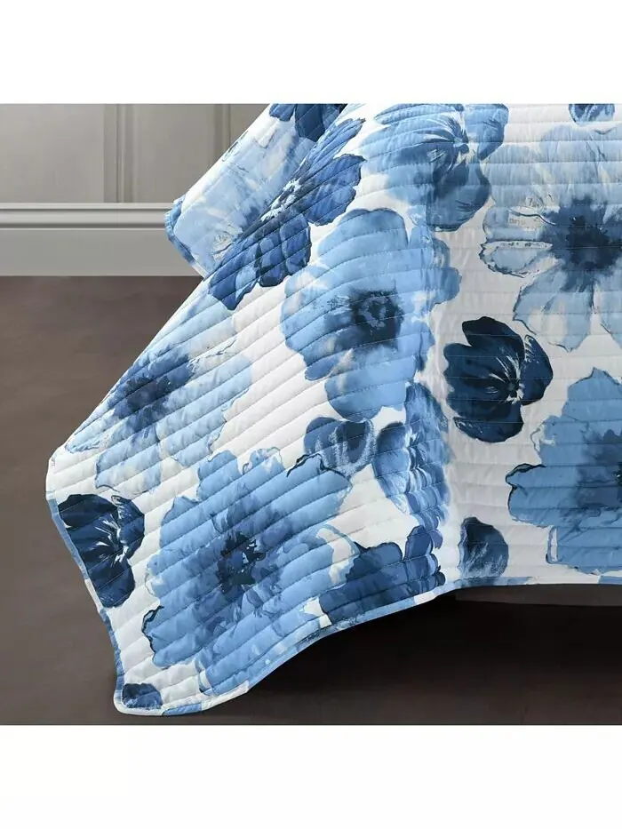 Комплект одеял Leah Lush Décor — изображение 7 из 10, темно-синий белый