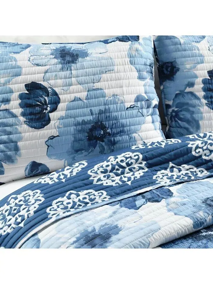 Комплект одеял Leah Lush Décor — изображение 8 из 10, темно-синий белый