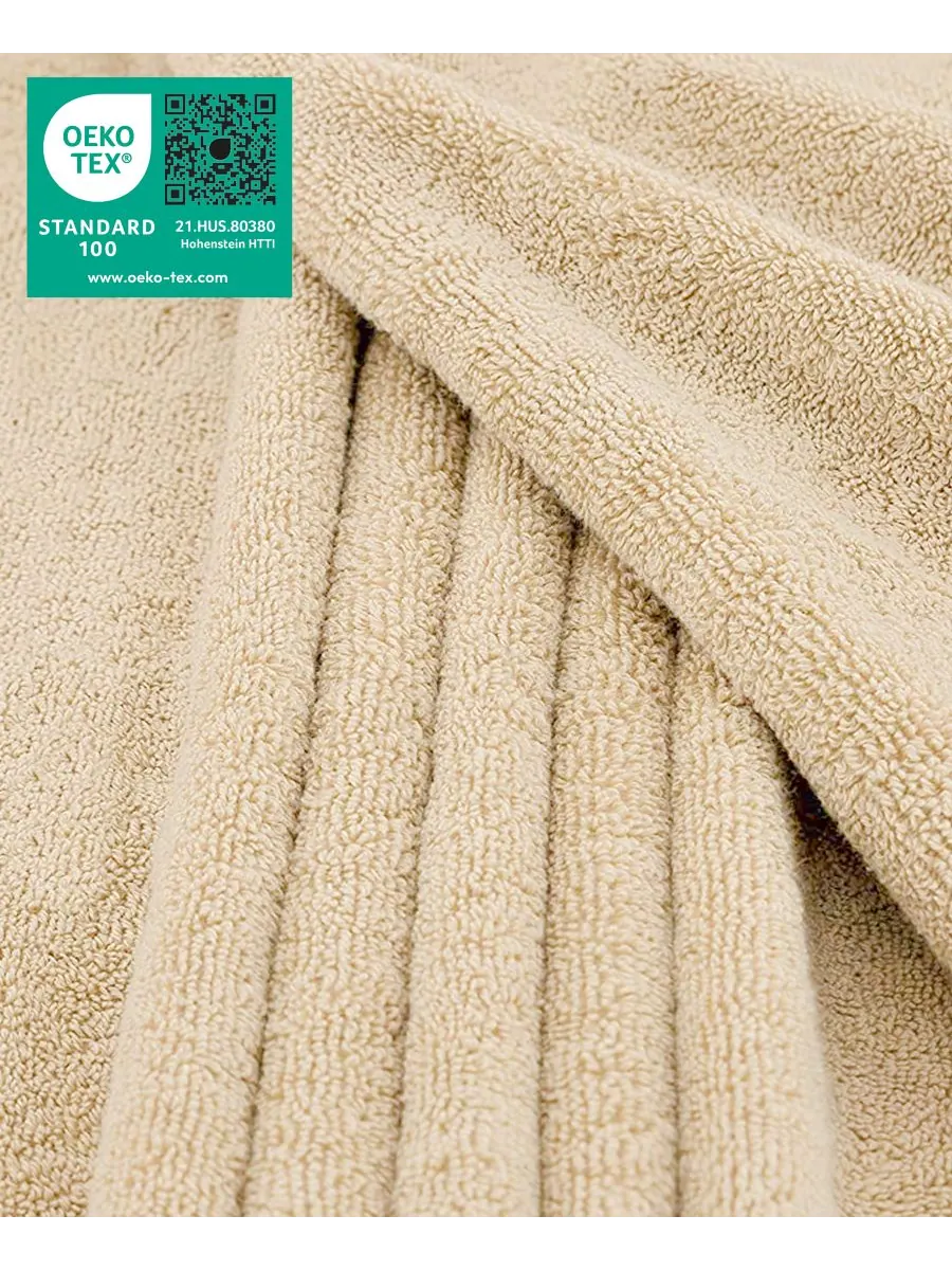 Банное полотенце Edison Luxury из 100% турецкого хлопка, 40 x 80 дюймов American Soft Linen — изображение 2 из 4, бежевый