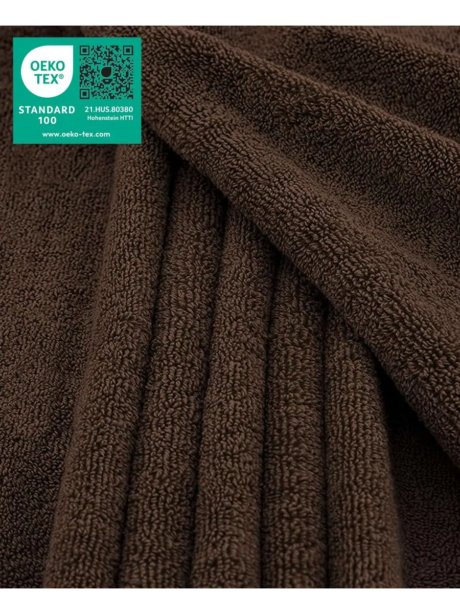Банное полотенце Edison Luxury из 100% турецкого хлопка, 40 x 80 дюймов American Soft Linen — изображение 2 из 4, коричневый