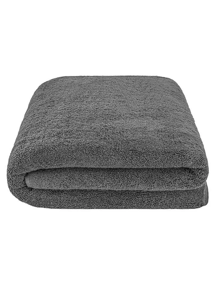 Большое банное полотенце American Soft Linen Edison Luxury из 100% турецкого хлопка — изображение 1 из 4, темный серый