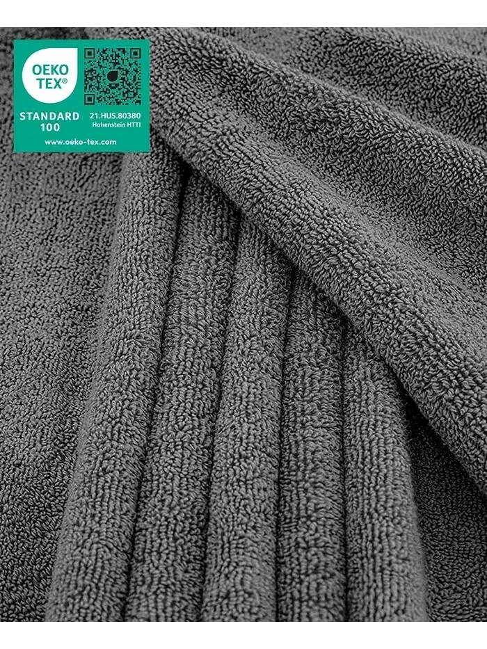 Большое банное полотенце American Soft Linen Edison Luxury из 100% турецкого хлопка — изображение 2 из 4, темный серый