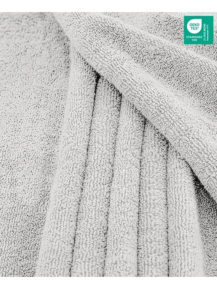 Большое банное полотенце American Soft Linen Edison Luxury из 100% турецкого хлопка — изображение 2 из 4, серебристый серый