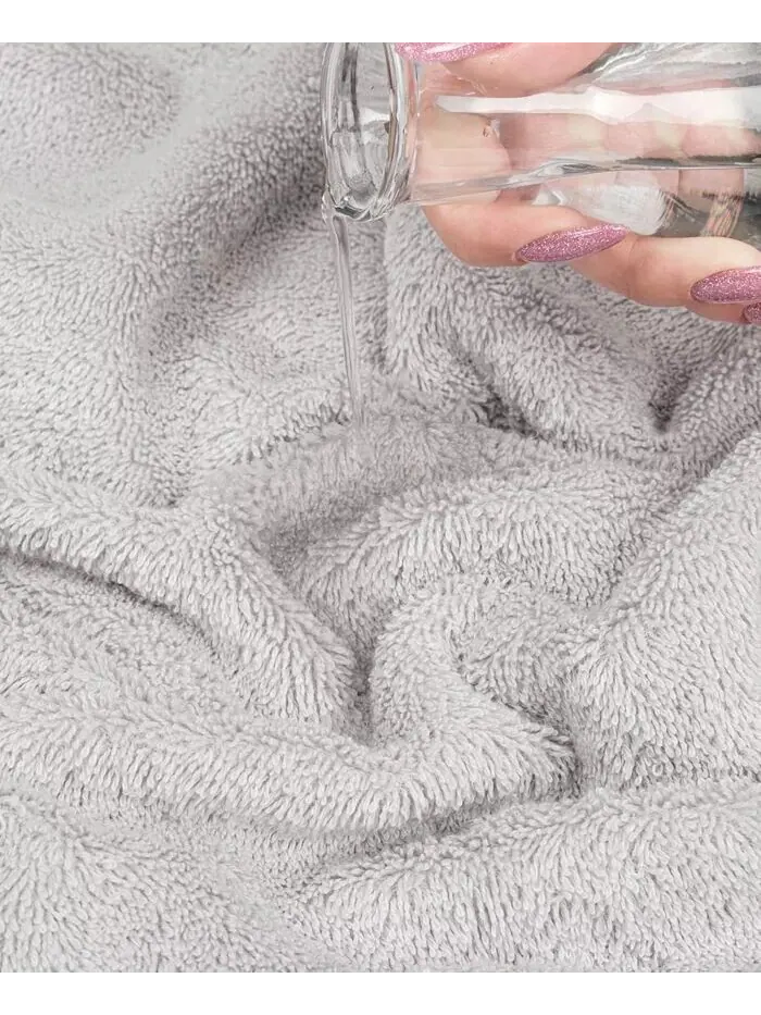 Большое банное полотенце American Soft Linen Edison Luxury из 100% турецкого хлопка — изображение 3 из 4, серебристый серый