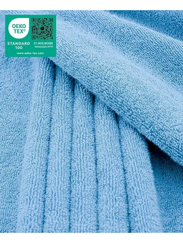 Большое банное полотенце American Soft Linen Edison Luxury из 100% турецкого хлопка — изображение 2 из 4, синий