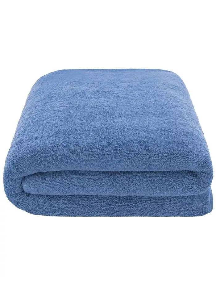 Большое банное полотенце American Soft Linen Edison Luxury из 100% турецкого хлопка — изображение 1 из 4, синий