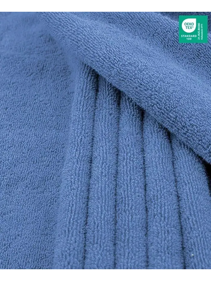Большое банное полотенце American Soft Linen Edison Luxury из 100% турецкого хлопка — изображение 2 из 4, синий