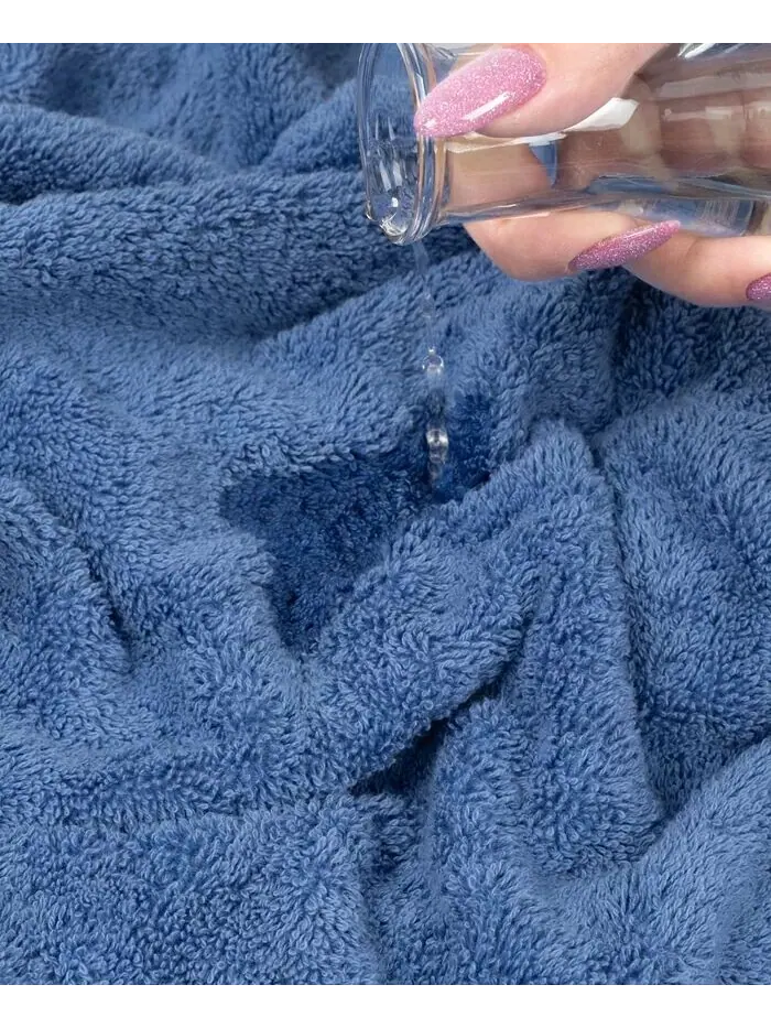 Большое банное полотенце American Soft Linen Edison Luxury из 100% турецкого хлопка — изображение 3 из 4, синий