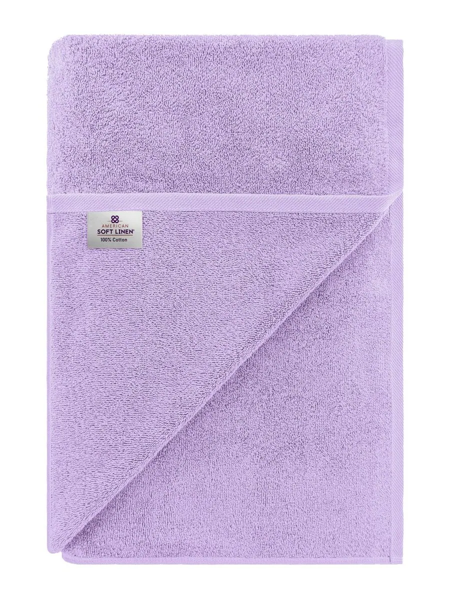 Банное полотенце Edison Luxury из 100% турецкого хлопка, 40 x 80 дюймов American Soft Linen — изображение 4 из 4, фиолетовый
