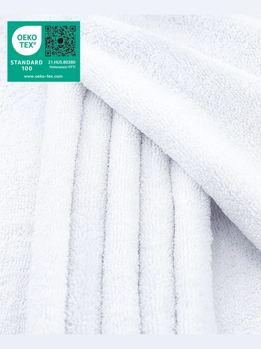 Банное полотенце Edison Luxury из 100% турецкого хлопка, 40 x 80 дюймов American Soft Linen — изображение 2 из 4, белый