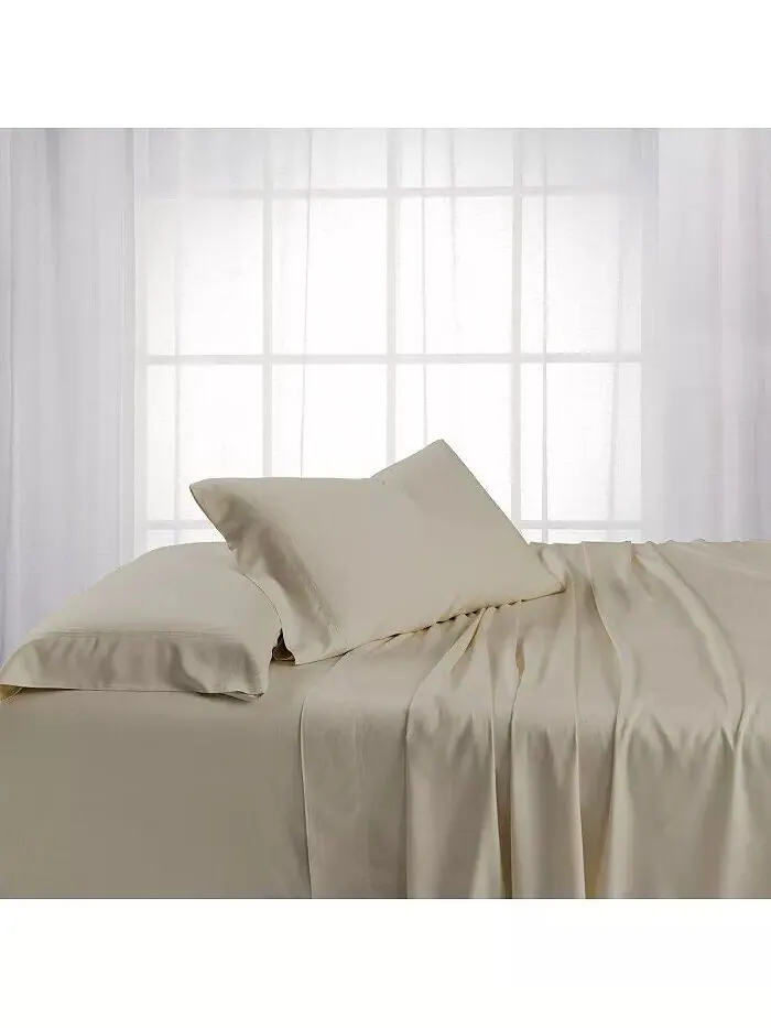 Комплект постельного белья из вискозы из бамбука и хлопка, Split King Egyptian Linens — изображение 1 из 1, бежевый