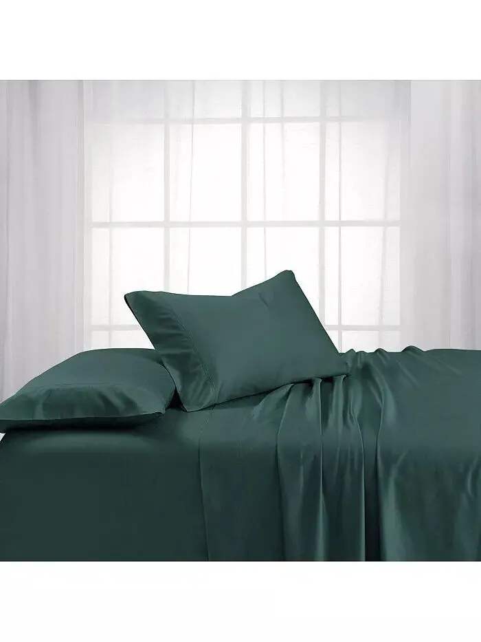 Комплект постельного белья из вискозы из бамбука и хлопка, Split King Egyptian Linens — изображение 1 из 1, бирюзовый