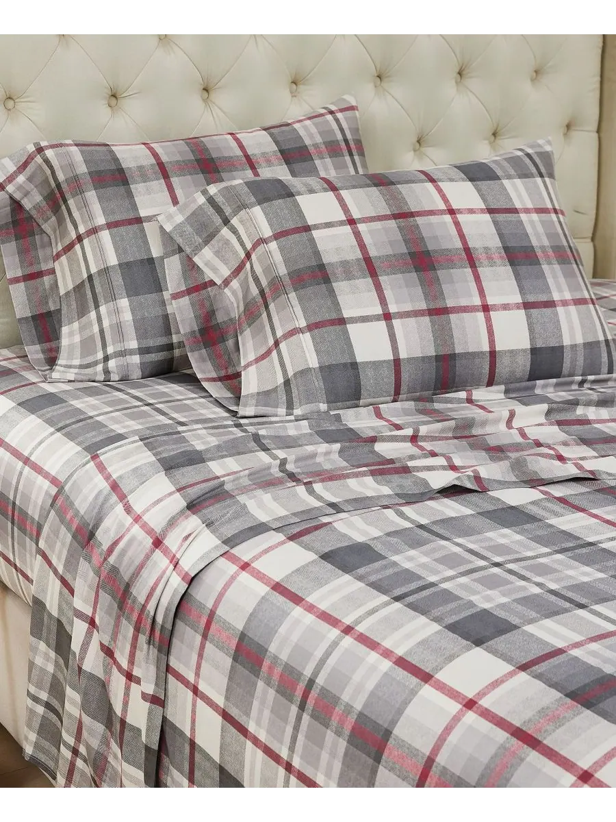 Комплект постельного белья Highland Plaid с очень глубокими карманами, плотность ткани 300 нитей, 4 — изображение 3 из 3