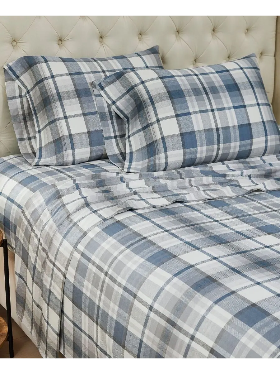 Комплект постельного белья Highland Plaid с очень глубокими карманами, плотность ткани 300 нитей, 4 — изображение 5 из 5