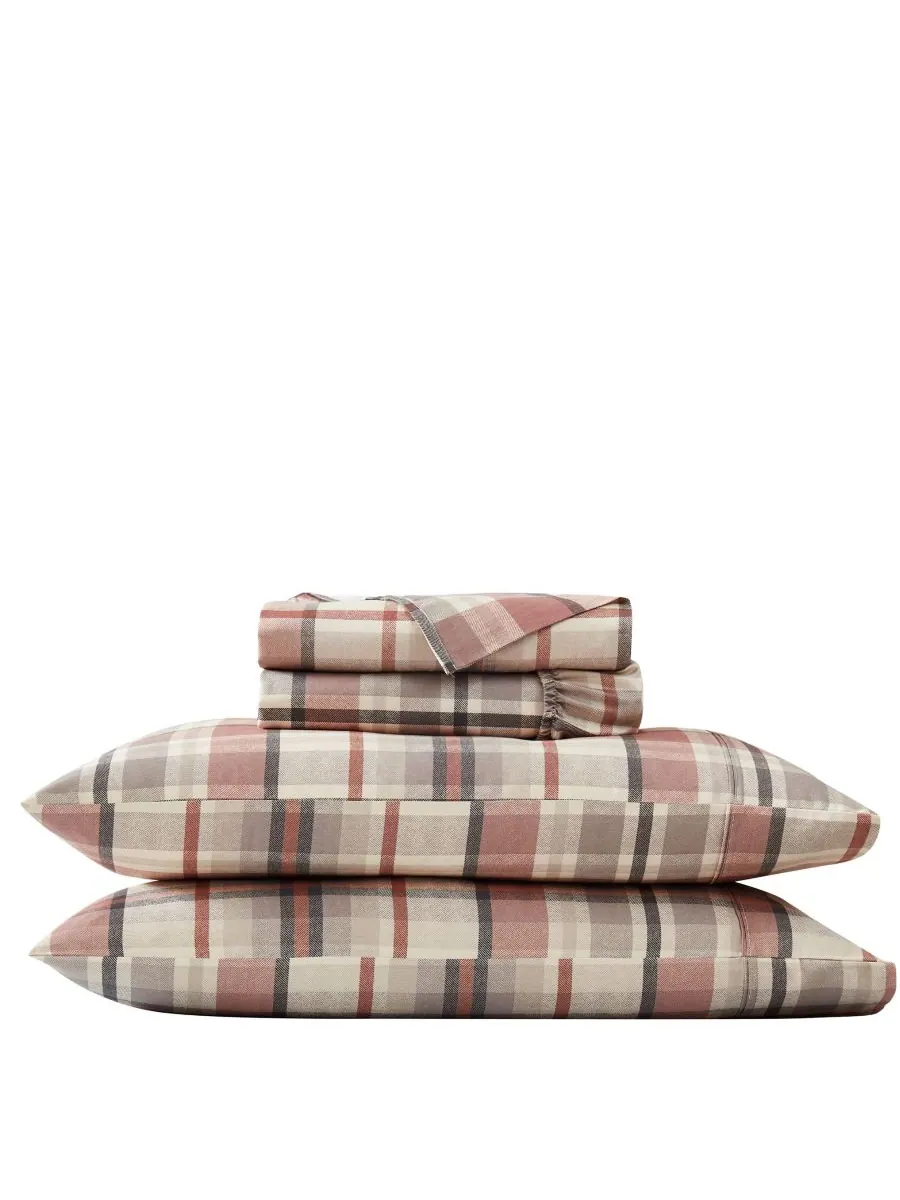 Комплект постельного белья Highland Plaid с очень глубокими карманами, плотность ткани 300 нитей, 4 — изображение 1 из 4