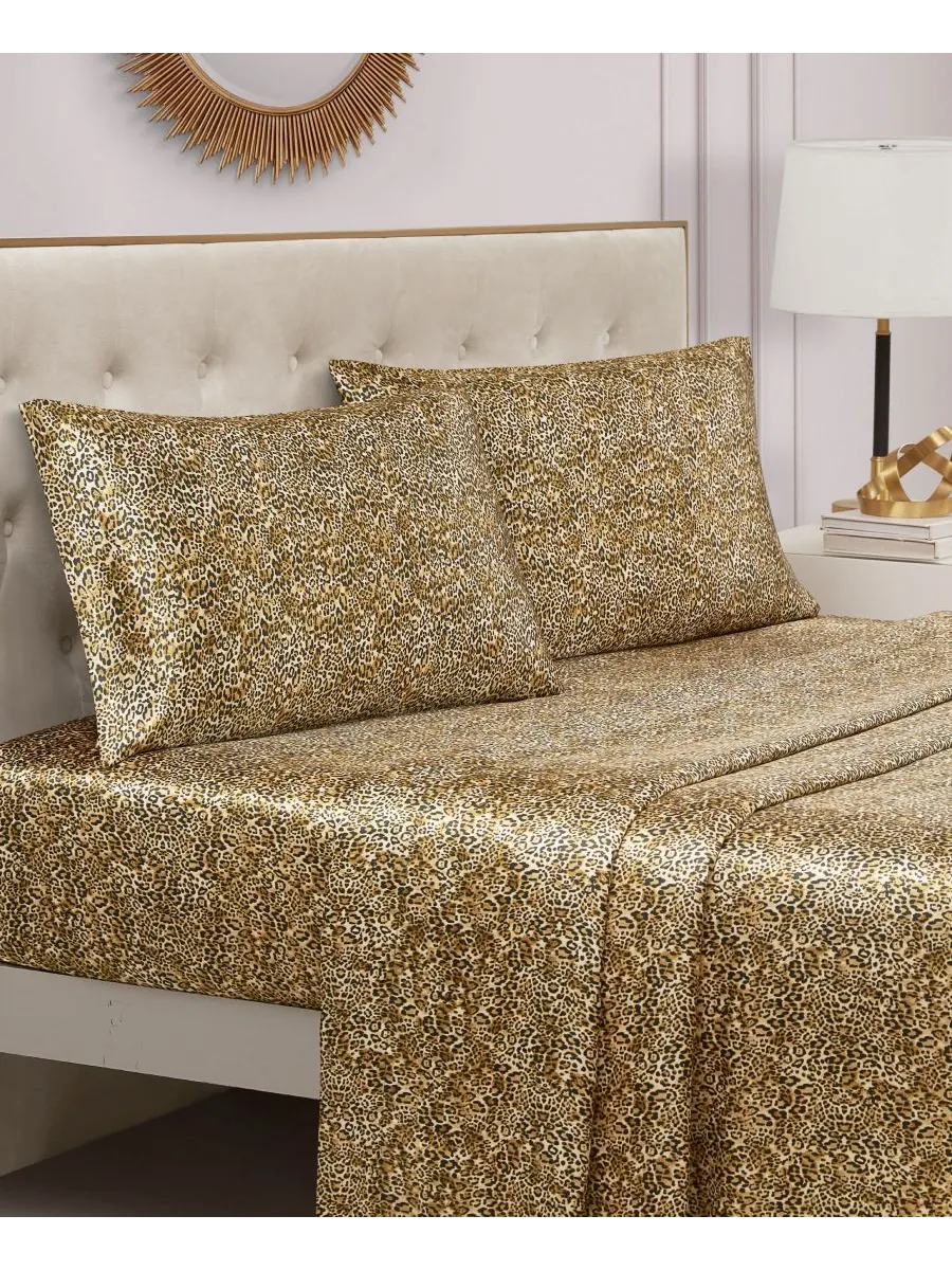 Комплект постельного белья из атласа, 4 предмета, размер queen. Juicy Couture, Monica Leopard — изображение 4 из 9