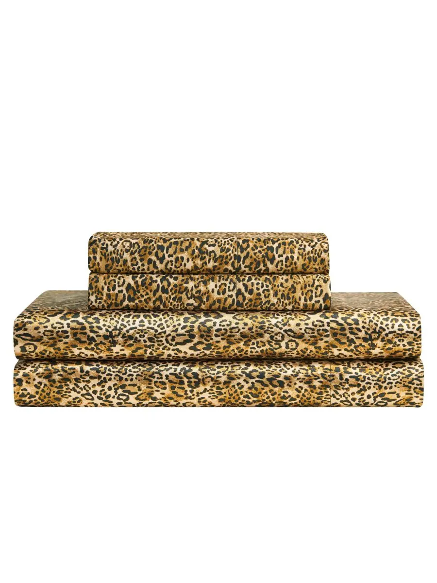 Комплект постельного белья из атласа, 4 предмета, размер queen. Juicy Couture, Monica Leopard — изображение 5 из 9