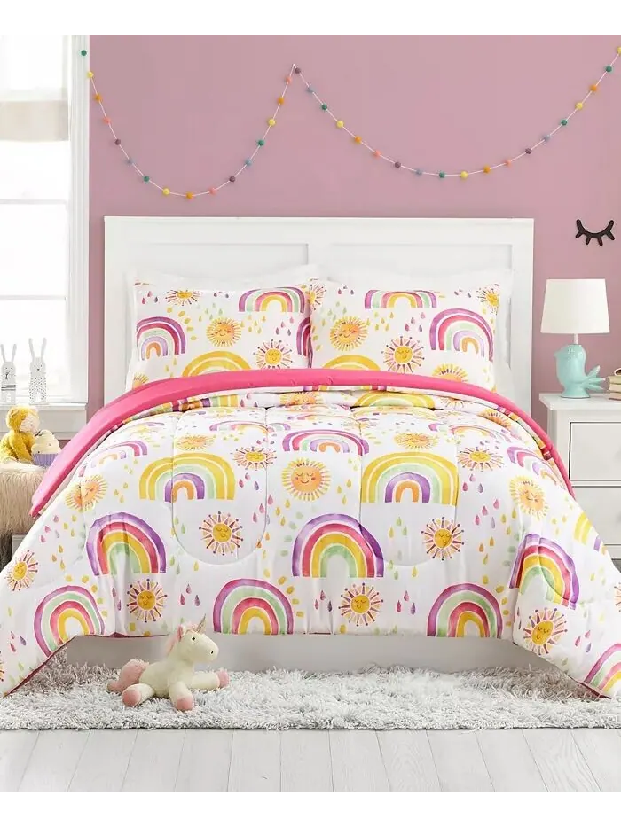 Комплект одеял Rainbows and Suns из 2 предметов, Twin/Twin XL Urban Playground — изображение 7 из 7, розовый