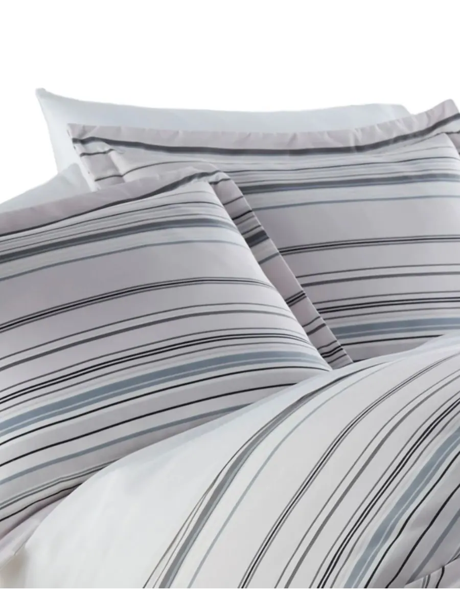 Комплект постельного белья в полоску, 3 предмета, размер Twin Southshore Fine Linens — изображение 2 из 5, серый