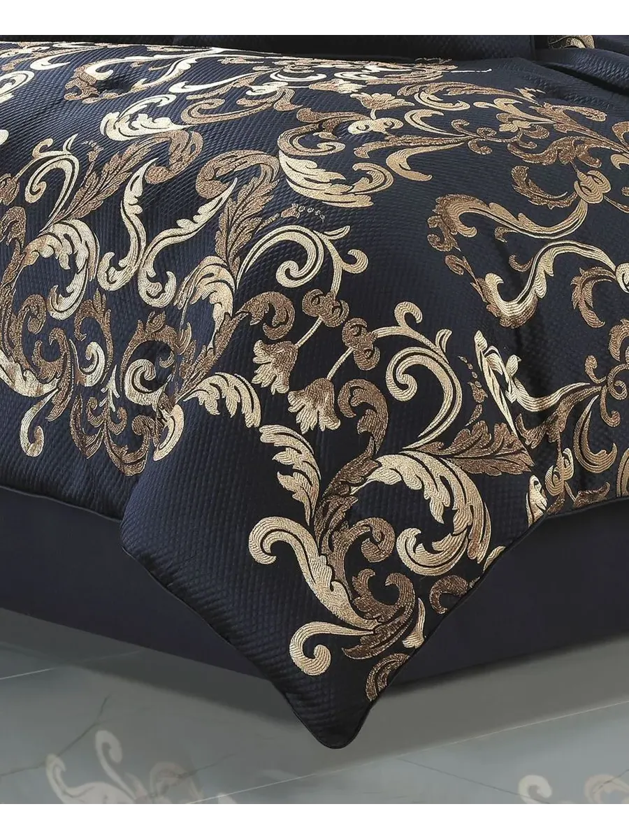 Комплект постельного белья Caruso из 4 предметов, размер California King J Queen New York — изображение 3 из 3, синий