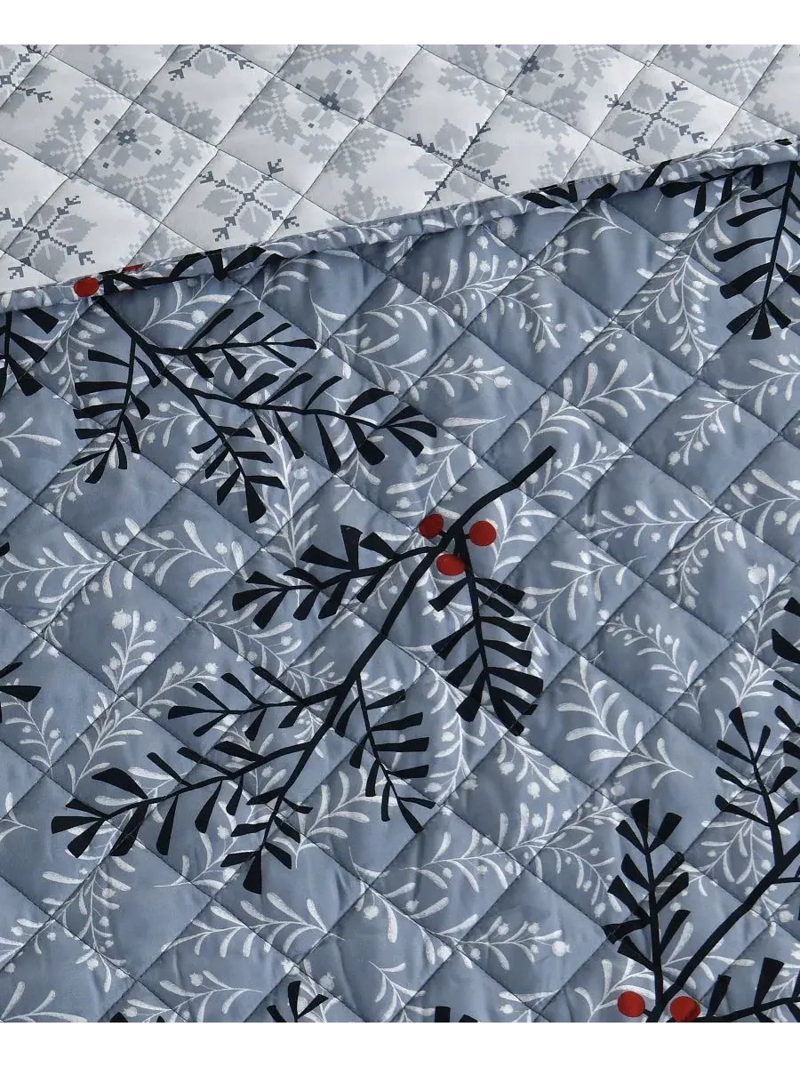 Комплект стеганого одеяла Festive Botanical Lenox, Twin — изображение 2 из 7, синий