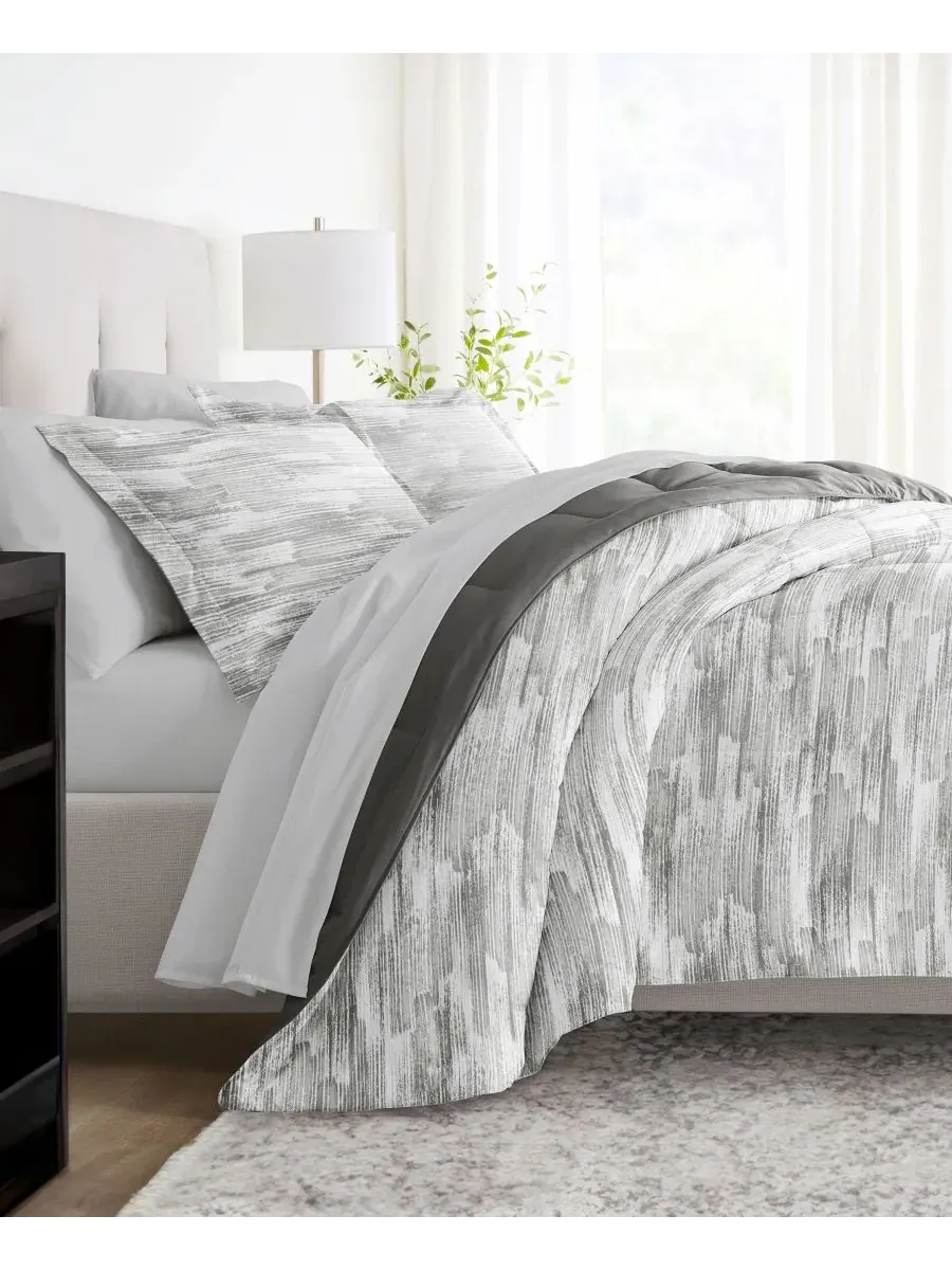 Комплект постельного белья 7 предметов с узором, California King ienjoy Home — изображение 3 из 11, серый