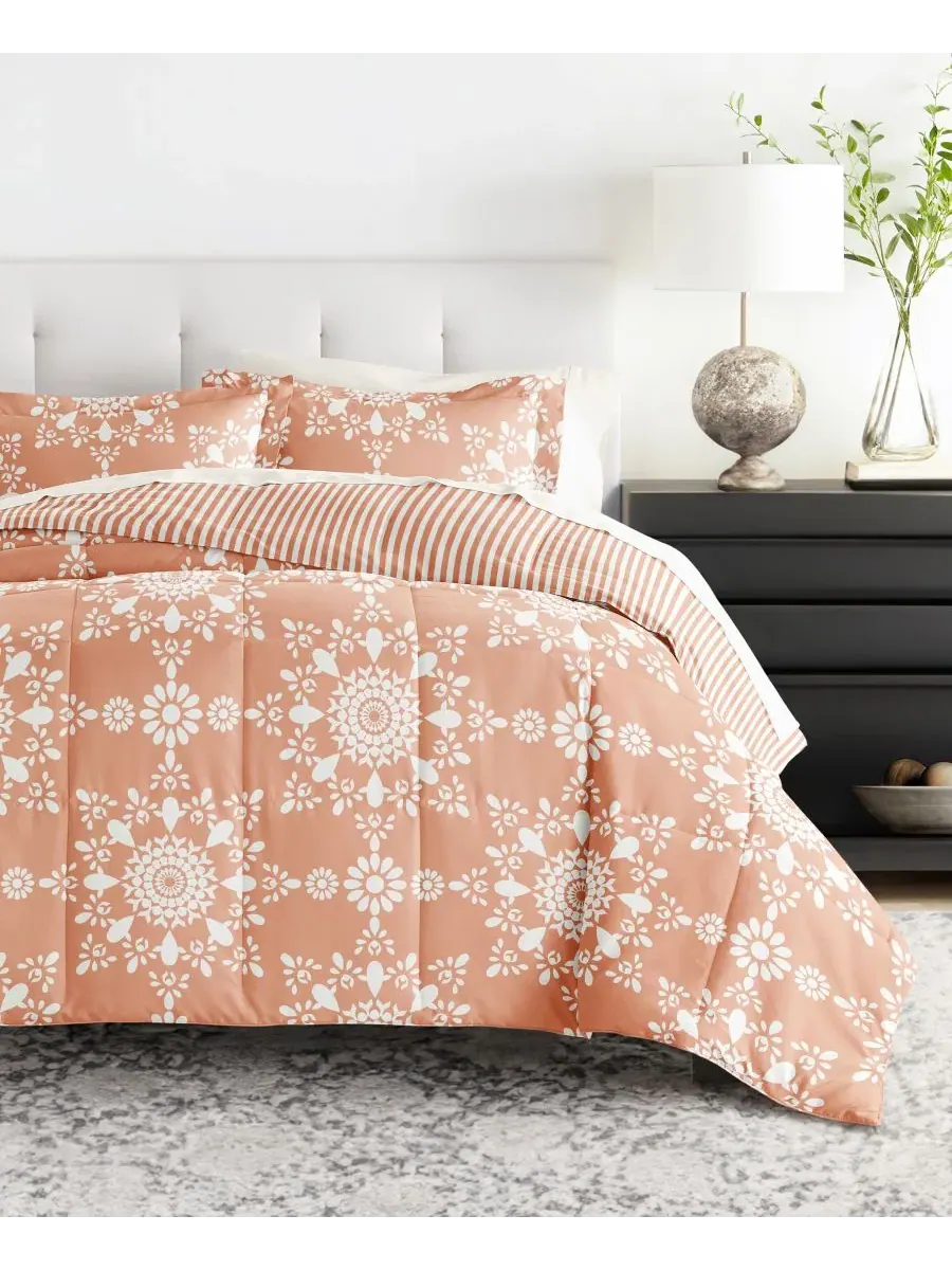 Комплект постельного белья 7 предметов с узором, California King, Daisy Medallion Clay ienjoy Home — изображение 2 из 11