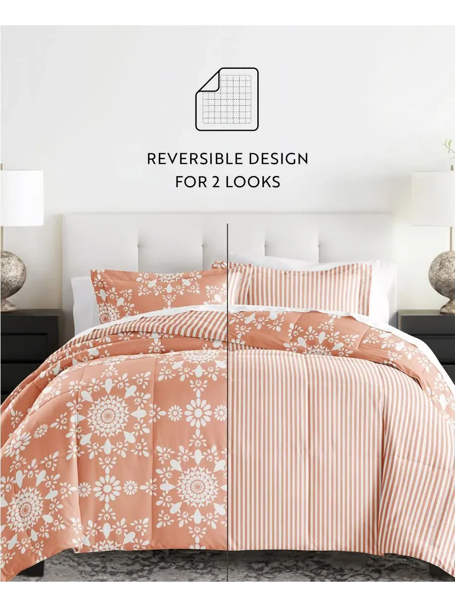Комплект постельного белья 7 предметов с узором, California King, Daisy Medallion Clay ienjoy Home — изображение 6 из 11