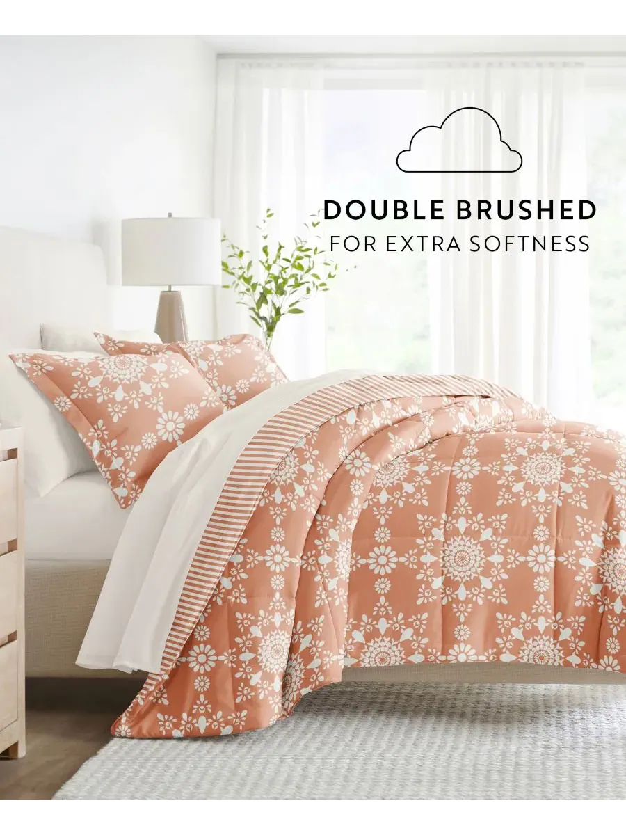 Комплект постельного белья 7 предметов с узором, California King, Daisy Medallion Clay ienjoy Home — изображение 9 из 11