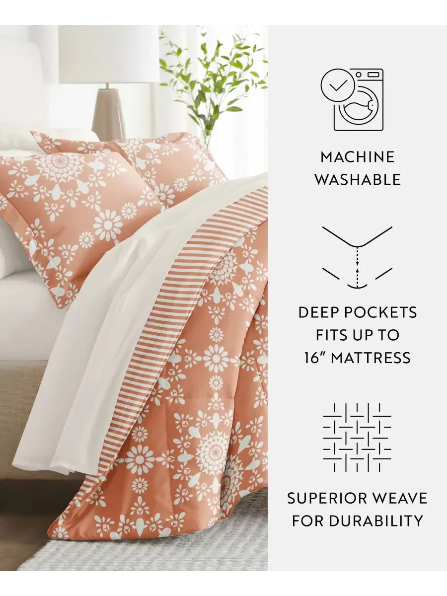 Комплект постельного белья 7 предметов с узором, California King, Daisy Medallion Clay ienjoy Home — изображение 10 из 11