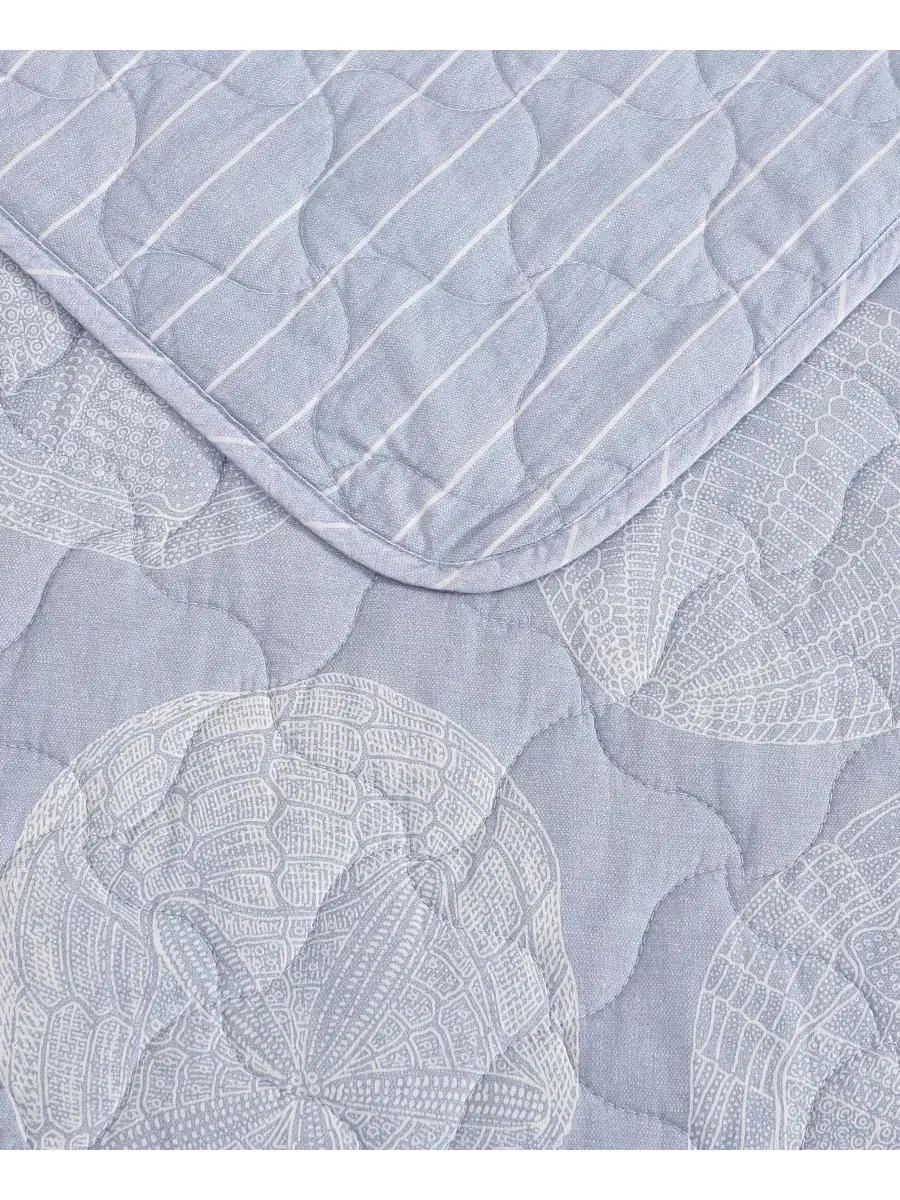 Покрывало-квилт Ocean Island Cotton Reversible 3-Pc. Quilt Set Tommy Bahama Home — изображение 4 из 8, синий