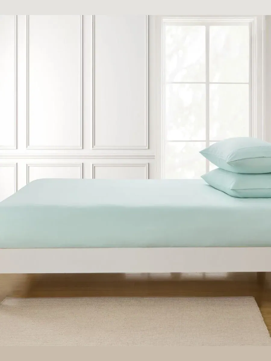 Простыня на резинке из микрофибры, 1500 нитей, Queen Sweet Home Collection — изображение 2 из 4, мята