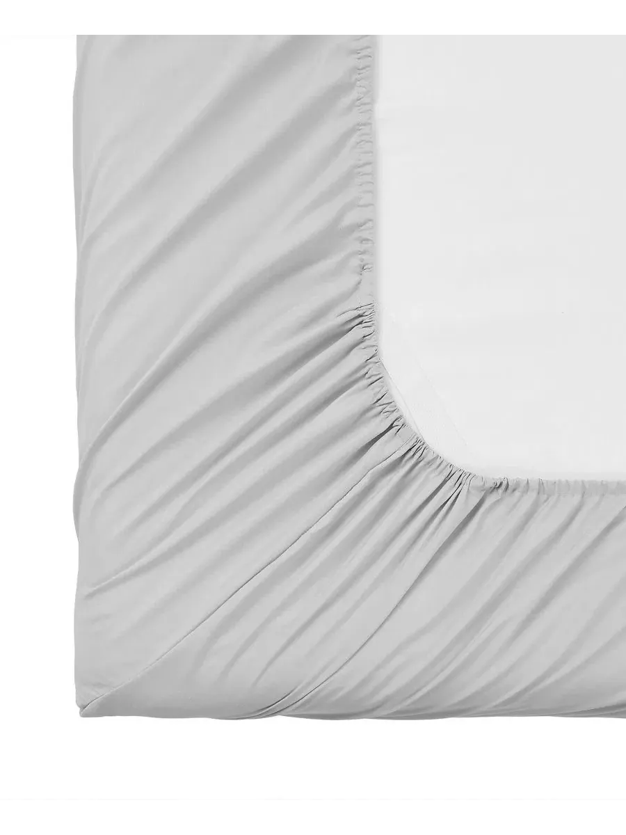 Просторная простыня на резинке из микрофибры, 1500 нитей, Queen Sweet Home Collection — изображение 3 из 4, серебряный